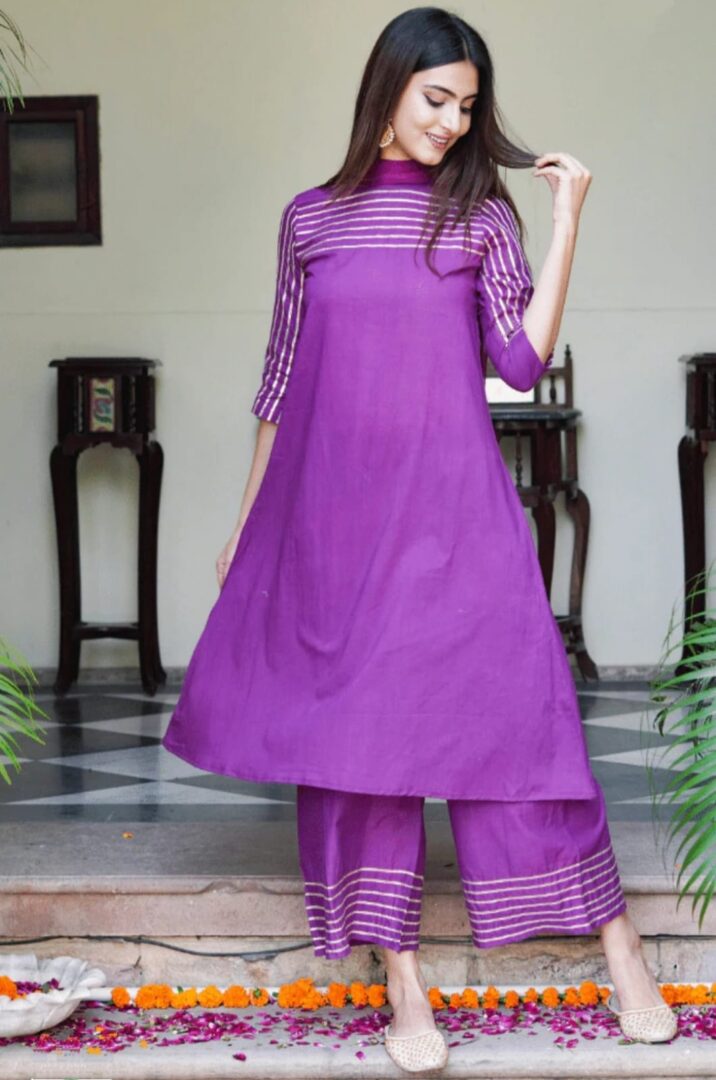Purple Cotton Suit