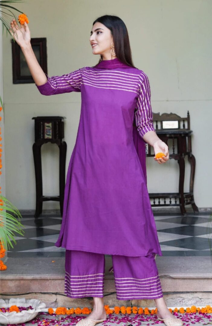 Purple Cotton Suit