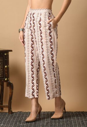 Cotton Brown Kurti Pant Set with Pocket