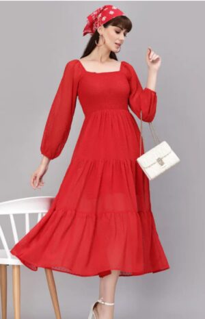 Red Designer Dresses With Smoking