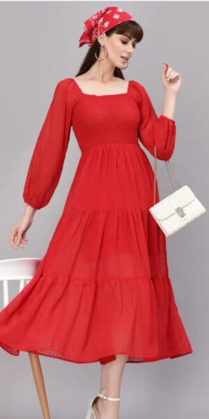 Red Designer Dresses With Smoking