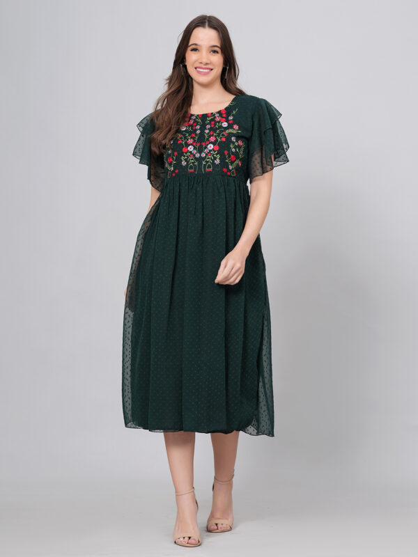 BPT Designer Green Embroidery  Designer Dresses