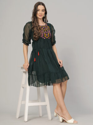 Embroidery Green Dresses 2