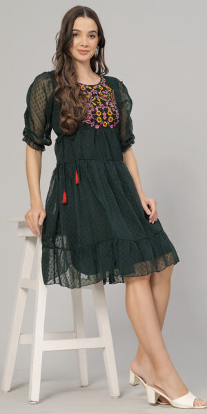 Green Embroidery Dresses