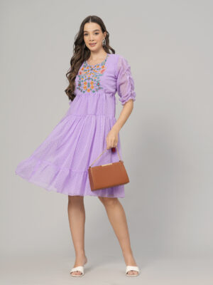 Embroidery Lavender Dress 2