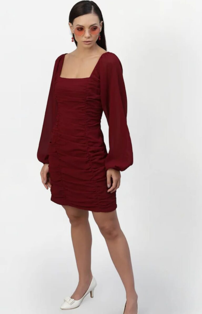 Maroon Bodycon Dress for women