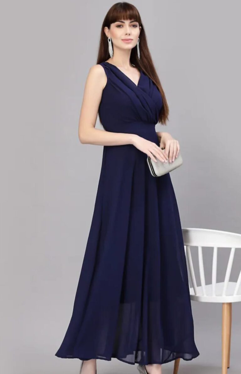 Navy Long Dress For Womens