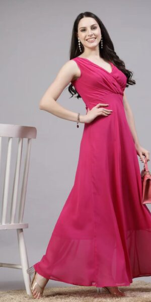 Pink Long Dress For Womens