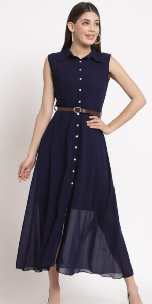 Navy Dress for Womens With Belt