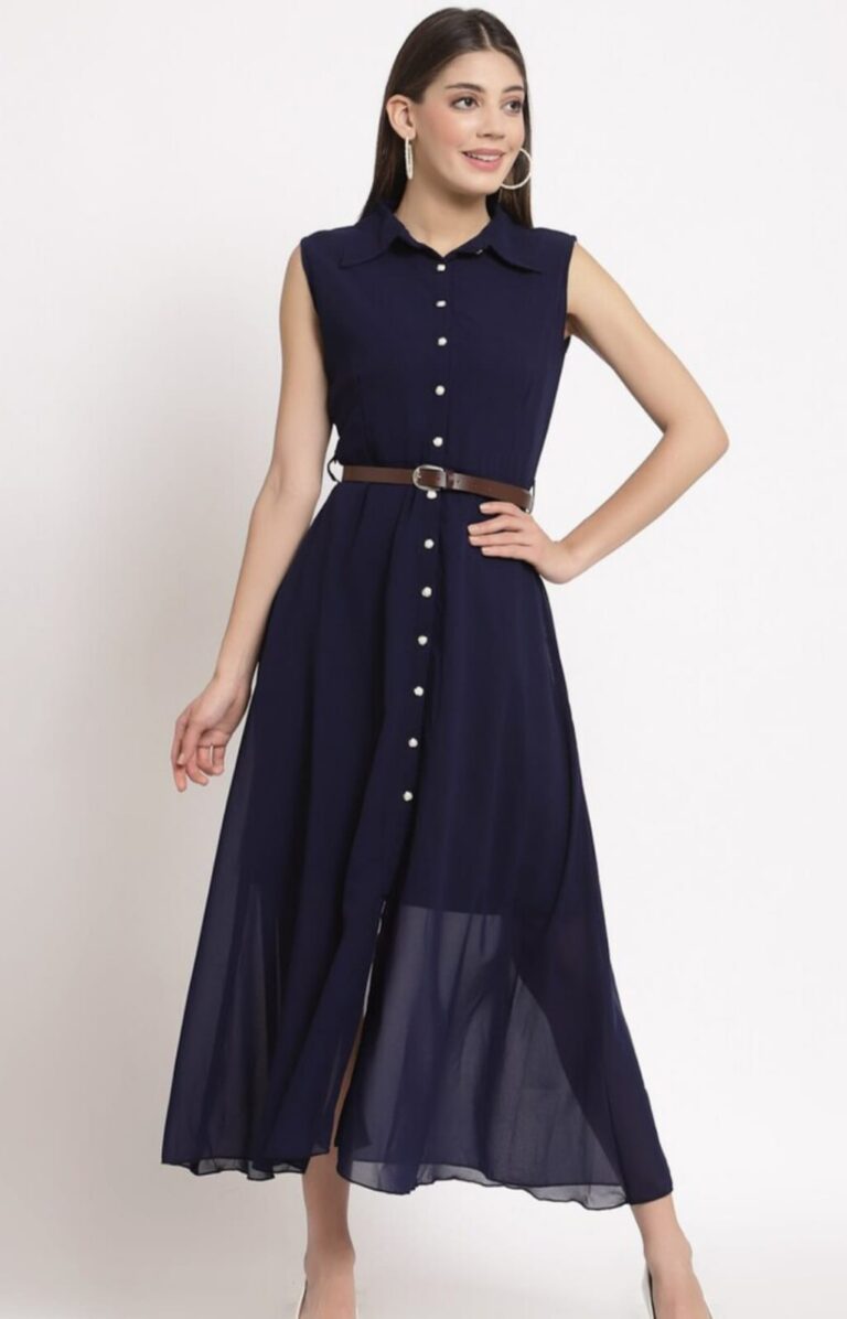 Navy Dress for Womens With Belt