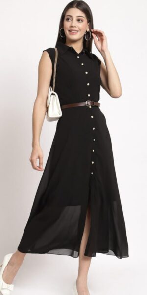 Black Dress for Womens With Belt