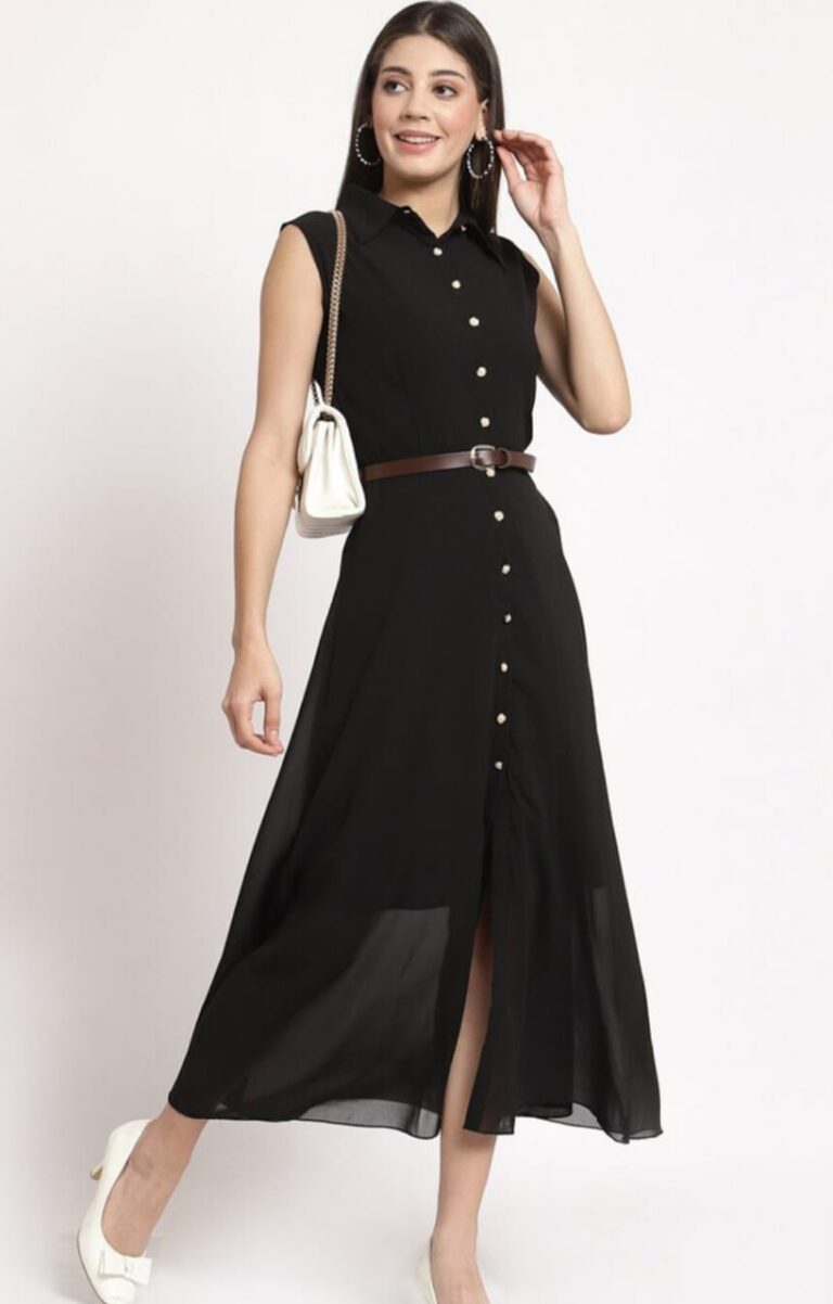 Black Dress for Womens With Belt