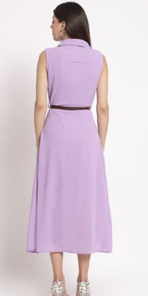 Lavender Dress for Womens With Belt